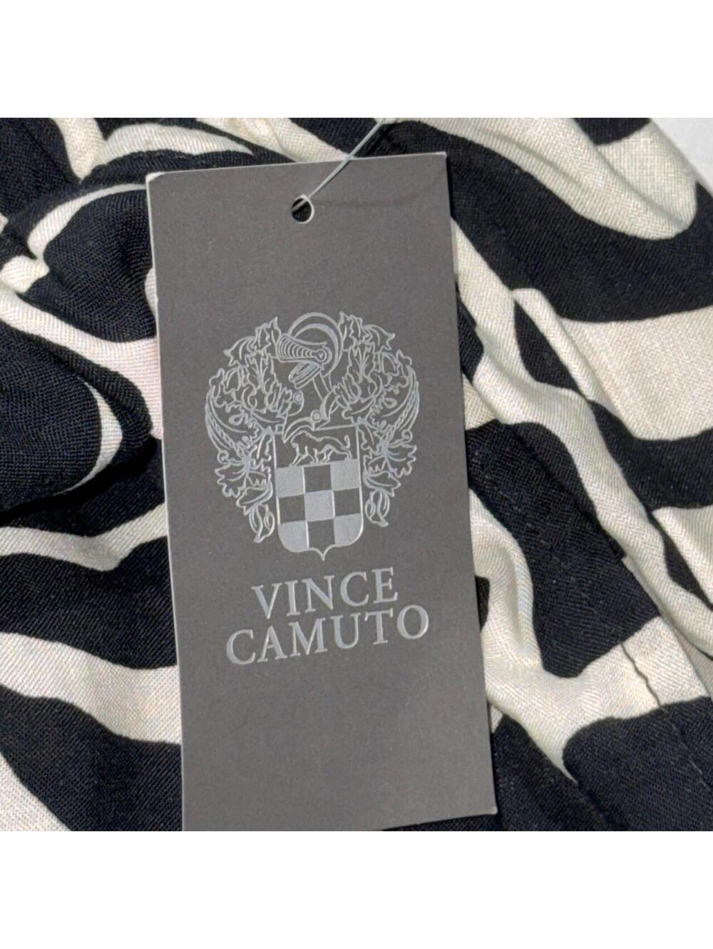 VINCE CAMUTO NWT Women’s High Rise Printed Wide Leg Pants in Black/Ivory-XL - Picture 7 of 7